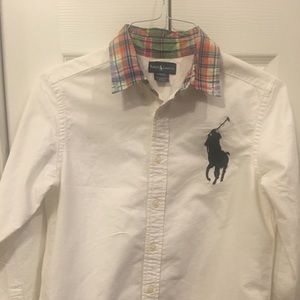 Ralph Lauren cotton white shirt patterned collar